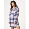 Flanelová dámska nočná košeľa s límčekom a rozopínaním M Ako na obrázku