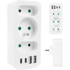 Proudová zásuvka x3 + 4xUSB Maclean, 3-zásuvkový rozdělovač, 2xUSB A, 2xUSB C PD 20W, 1x16A + 2x6A, MCE248 F/W