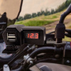 NABÍJAČKA MOTOCYKLOVÁ ŠTVORKOLKA USB 12V ZÁSUVKA RIADIDLÁ INDIKÁTOR VOLTMETER