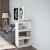 vidaXL Knižnica/deliaca stena biela 60x35x103 cm masívna borovica - Biela - 25628-166931