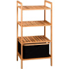 KESPER KESPER Policový regál 4 poschodia s úložným boxom, bambus 44 x 34 x 93 cm