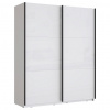 home24 SKRIŇA S POS. DVER. – HOR.VED, biela, biela s vysokým leskom, 170,3/209,7/61,2 cm - Skrine - 000687018621