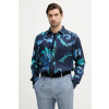 Košeľa Versace Jeans Couture pánska, tmavomodrá farba, voľný strih, s klasickým golierom, 78GAL2R0 NS632 78GAL2R0.NS632 48