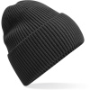 Beechfield Čepice B 384R s manžetou, pletená, dlouhá COT53384R66099-charcoal UNI Charcoal