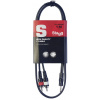 Stagg SYC1/MPS2CM E, prepojovací kábel 2x RCA - Jack 3,5 mm stereo, 1m