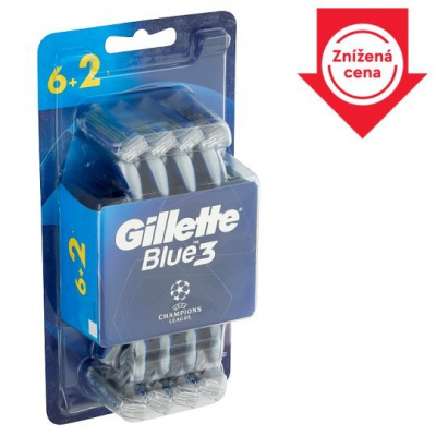 Gillette Blue3 Comfort UEFA Champions League jednorázové holiace strojčeky 8 ks