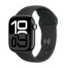 Apple Watch Series 10 GPS + Cellular 42mm Jet Black Aluminium Case with Black Sport Band - M/L MWX73QC/A