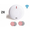 2x Hlásič požiaru a dymu Secutek VIP-909R - RF + 2x Samolepiaci magnetický d