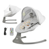 KINDERKRAFT Lehátko pohupujúce s melódiou 2v1 Lumi, do 9 kg, Premium Light Grey 55x60x51 sivá