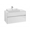 Villeroy & Boch Collaro Umývadlová skrinka, 100x55x50 cm, 2 zásuvky, Glossy White C01700DH