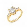 iZlato Forever Zásnubný prsteň Sylvie s Emerald moissanitom 2,00 ct, žlté striebro ISBR096Y