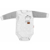 Baby Nellys Body dlhý rukáv Monkey - sv. šedý melírek Baby Nellys