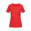 Dámske tričko STEDMAN Lux Fitted - Crew neck, Scarlet červená, S