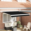 zahrada-XL Ručná vysúvacia markíza Čierna 350x250 cm, vidaXL Oprava látky markízy pre rám 3.5x2.5 m Čierna 3330333