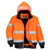 PORTWEST Portwest C465 Vetrovka Hi-Vis Bomber - ​Oranžová-Navy, M ​Oranžová-Navy, M