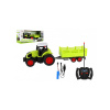 Teddies Traktor RC s vlekom plast 38cm 27MHz + dobíjací pack na batérie v krabici 45x19x13cm