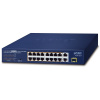 PLANET Technology Planet FGSD-1821P PoE switch, 16x100M + 1xGb/SFP, extend mód 10Mb-250m, PoE 802.3at 185W