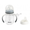 Fľaša Bidon na učenie pitia 2in1 Training Bottle Beaba Mineral Grey 210 ml sivá od 4 mes