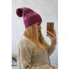 Legínovo Čiapka s flísom Milano K203 tmavo fialová+ecru Farba: Ružová melírovaná, Veľkosť: UNI