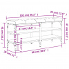 vidaXL Lavička na topánky dymový dub 102x32x47 cm kompozitné drevo - Hnedá - 130722-76728