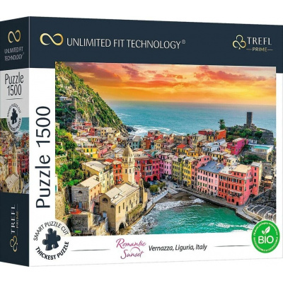Trefl Prime puzzle 1500 UFT - Romantický západ slnka: Vernazza, Ligurie, Taliansko