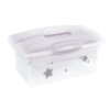 Prenosný box s organizérom Baby Star Baby Nellys, transparentná/biela