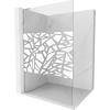 Mexen Kioto L, sprchová zástena Walk-In 100 x 200 cm, 8mm číre sklo biely vzor, brúsená oceľ profil, 800-100-103-97-85