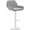 Design-Shop Barová stolička Braga - látka, biela podnož - Sivá