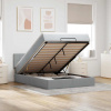 Osmanský rám postele s matrací světle šedá 140x200cm textil Šedá 3312312