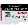 32 GB . microSDHC karta Kingston High Endurance Class 10 UHS-I U1 (r95MB/s, w30MB/s) bez adaptéra SDCE-32GB