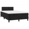 Box spring postel s matrací a LED černá 120 x 190 cm samet Černý 3270149