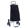 Látková nákupná taška na kolieskach na schody, trojkolesová, 80 l, New Star 102 čierna
