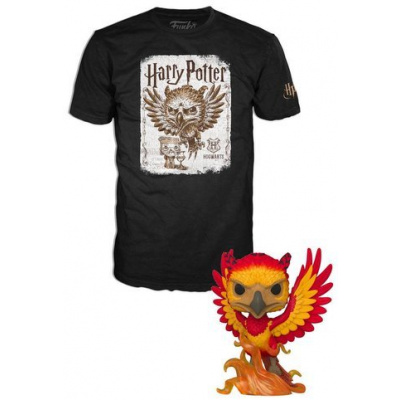 Pánské tričko se sběratelskou figurkou Harry Potter: Brumbálův patron (S|figurka 9 cm) černá bavlna