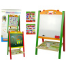 LEAN TOYS Drevená tabuľa Magnety 2 v 1 Značky Čísla Činnosti Slová