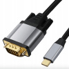 USB C na VGA kábel 1,8M FULL HD D-SUB Adaptér 1080p USB-C