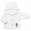 Elegantný pletený svetrík s gombíkmi a kapucňou s uškami Baby Nellys, biely 68 (3-6m)