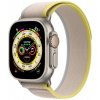 Apple Watch Ultra GPS + Cellular, 49mm Titanium Case with Yellow/Beige Trail Loop - S/M