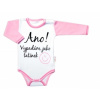 Body dlhý rukáv s vtipným textom Baby Nellys Ano vypadám jak tatínek holka