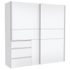 Carryhome SKRIŇA S POS. DVER. – HOR.VED, biela, 200/200/61 cm - Online Only spálne - 000687045704
