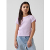 GAP Detské rebrované tričko s logom Fialová XS Fialová Fialová