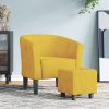 vidaXL Relaxačné kreslo s podnožkou žlté zamat - Žltá - 213638-196895