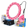 Súprava masážna hula hoop ONE Fitness OHA02 so závažím a zoštíhľujúceho pásu BR160 ružová