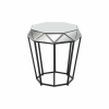 Bravissima Kitchen Postranný stolík DKD Home Decor Čierna Kov Zrkadlo 50 x 50 x 55 cm