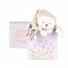 Doudou et Compagnie Paris Doudou Darčeková sada muchláčik medvedík s čiapočkou béžový 25 cm