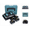 Makita Súprava zdroja Makita 18 V s batériou 4x BL 1830 B 3,0 Ah + dvojitá nabíjačka DC 18 RD ( 197720-6 ) + Makpac