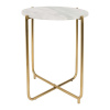 Biely odkladací stolík s mramorovou doskou White Label Timpa