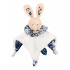 Plyšový zajačik na maznanie Doudou Boule 3v1 Doudou et Compagnie modrý 25 cm od 0 mes
