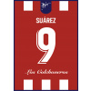 Superfutbal Maketa dresu Atlético Madrid, červená / biela Rozmer: A4, Meno a číslo: Suárez 9
