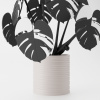 Monstera Magnetica – 3D Tlačená Dekorácia & Podložky pod Poháre Farba listov: čierna, Vyber typ kvetináča: Wave, Vyber farbu kvetináča: biela muted