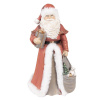 Clayre & Eef Vianočné dekorácie socha Santa v červenom as darčekmi - 16*16*31 cm - Clayre & Eef